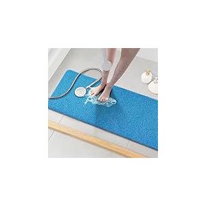 Asvin Soft Textured Bath, Shower, Tub Mat, 47x16 inch, Phthalate Free, Non Slip Comfort Bathtub Mats with Drain, PVC Loofah Bathroom Mats for Wet Areas, Quick Drying