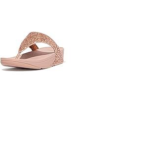 Fitflop Femme Lulu Glitter Toe-Thongs Sandale cale, Rose Gold, 39 EU