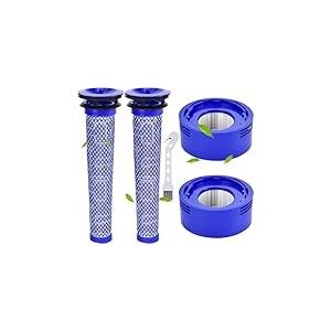 Elalove Filtre Dyson V7 V8 Avant et Arrière HEPA – Lot de 5 Filtres de Rechange Compatibles avec Dyson V7 Animal V7 Absolute V8 Animal V8 Absolute Aspirateur, Accessoires Dyson et Pièces Détachées