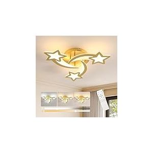 Goeco Plafonnier LED Dimmable, 30W 3000K-6500K Lampe de Plafond avec T&eacute;l&eacute;commande, Cr&eacute;atif &Eacute;toile Design Luminaire Plafonnier Moderne Pour Chambre &Agrave; Coucher Salon Salle &Agrave; Manger Chambre D'enfant, Dor&eacute;