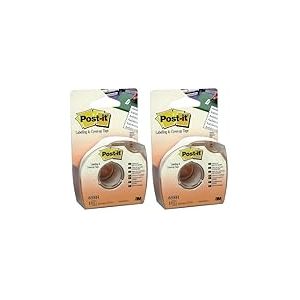 Post-it Ruban de Masquage avec D&eacute;vidoir, Blanc - 25 mm x 17,7 m - 1 Rouleau, 1 D&eacute;vidoir (Lot de 2)