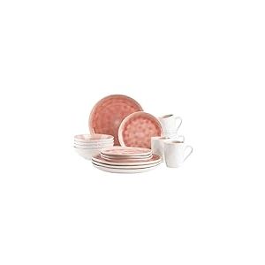 MÄSER 934111 Série Frozen Service de table en céramique pour 4 personnes 16 pièces avec formes organiques