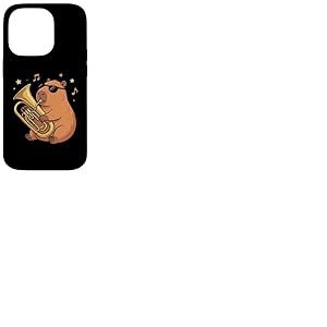 Capybara Jouant de l'euphonium Coque pour iPhone 14 Pro