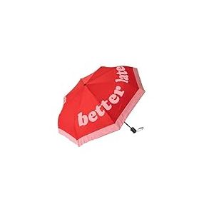 Fisura – Parapluie pliable original "Better Late Than Ugly" rose et jaune. Modèle automatique compact pour femme. Idéal en voyage. Structure coupe-vent. Diamètre ouvert : 96 cm.