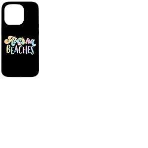 Aloha Beaches, plage de vacances hawaïenne amusante à l'hibiscus pastel Coque pour iPhone 15 Pro