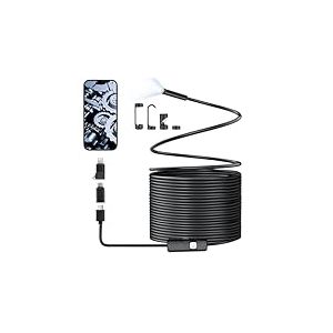 Cozary Endoscopique Cam&eacute;ra d'inspection de Serpent 1920P, Camera Endoscopique Endoscope Camera 10M(32.8ft), C&acirc;ble Semi Rigide, IP67 &Eacute;tanche avec 8 lumi&egrave;res LED, pour R&eacute;paration Auto, Plomberie, Maison
