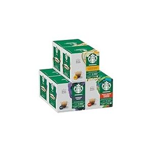 STARBUCKS Pack Variété Café Noir by Nescafé Dolce Gusto, Capsules de Café 6 x 12 (72 Capsules) - Exclusivité Amazon
