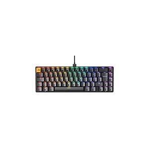 Glorious Gaming GMMK 2 Compact (65%) - Clavier de jeu mécanique, TKL compact (65%), cadre aluminium, capuchons de touches doubleshot, switches Glorious Fox, RGB, Disposition QWERTY nordique - Noir