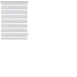 Deco Company Store Enrouleur Double à clipser, Store double/Store latéral, Bandes transparentes et opaques, Kit de Montage Inclus, Blanc, 50 x 150 cm (LxH)