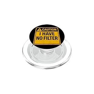 Panneau d'avertissement « I Have No Filter » - Style Vintage PopSockets PopGrip pour MagSafe