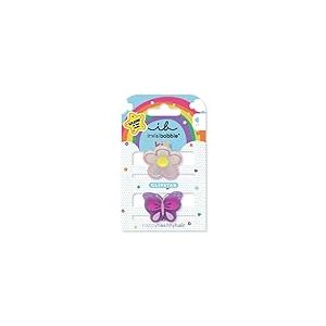 invisibobble CLIPSTAR GLOW KIDS HAPPY FLOWER Lot de 2 barrettes à cheveux lumineuses pour enfants - Design fleur et papillon - Pinces à cheveux antidérapantes pour des cheveux sains - Parfait pour les