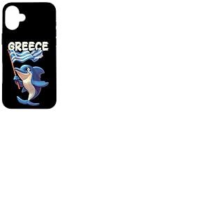 Costume Cool de Dauphin avec Drapeau de la Gr&egrave;ce Coque pour iPhone 16 Plus