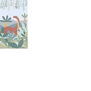 A.S. Création Papier peint pour chambre d'enfant Lilly & Luis - Papier peint photo résistant à l'aspect dinosaure - 1,59 m x 2,80 m - Bleu, multicolore, vert - Fabriqué en Allemagne - 770621