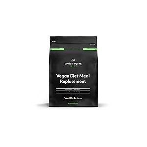 Substitut De Repas Vegan | Vanille Cr&egrave;me | 100% V&eacute;g&eacute;tal | Vitamines Renfor&ccedil;ant L'immunit&eacute; | Abordable, Sain & Rapide | Protein Works | 500g