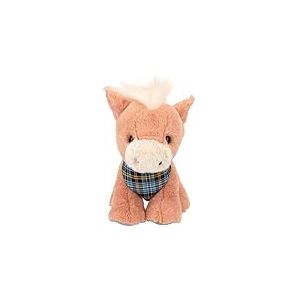 Depesche 13185 Miss Melody - Doudou Cheval Dancer en Marron Clair et crème, Peluche d'environ 20 cm avec Foulard à Carreaux