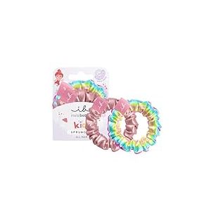 Invisibobble chouchou cheveux fille rose et arc en ciel Kids Sprunchie 2x | Chouchou satin pour femme et fille avec spirale | Elastique cheveux bebe | Plus a&iuml;e