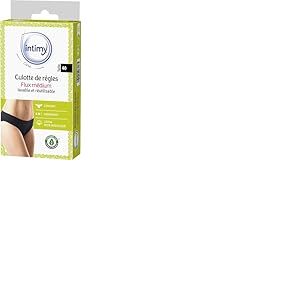 INTIMY CARE - Culotte de r&egrave;gles taille 40 - Flux MEDIUM - Tissu en contact avec la peau compos&eacute; &agrave; 95% de coton biologique - Confort Quotidien et Libert&eacute; de Mouvement - Lavable et r&eacute;utilisable
