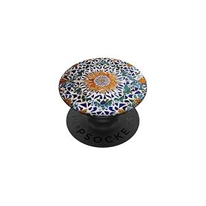 Carrelage marocain floral oriental mosaïque art tendance PopSockets PopGrip Adhésif