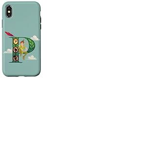 Coque pour iPhone X/XS Disney Monogramme Lettre P pour Peter Pan