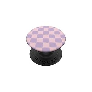 PopSockets Poign&eacute;e de t&eacute;l&eacute;phone - Rose & Violet Damier PopSockets PopGrip Adh&eacute;sif