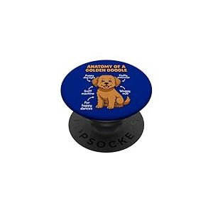 Anatomie Goldendoodle Chien Maman Papa Doodle Golden Doodle Fluffy Doodle PopSockets PopGrip Adhésif
