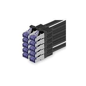 1aTTack.de 10x 2,0 M c&acirc;ble r&eacute;seau CAT7-10 Gigabit - C&acirc;ble patch RJ45 C&acirc;ble Ethernet (SFTP PIMF LSZH CU) - pour DSL LAN Switch Modem Routeur Patch Panel CAT7 CAT6 CAT5 - noir