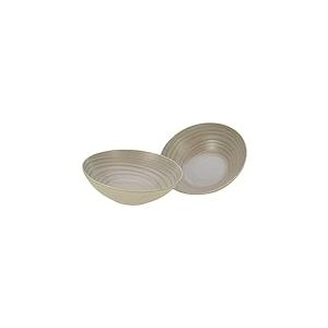 CreaTable, 33063, Série Lava Stone Sand, ensemble de vaisselle de 2 pièces, ensemble de bols à salade en grès.