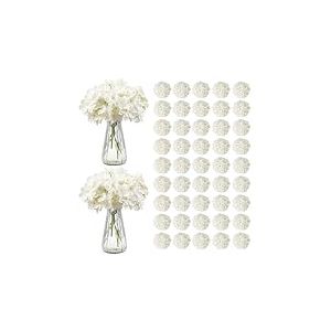 VEVOR Hortensia Artificielle Lot de 105 Fleurs Artificielles 250 mm Bouquets de Fausses Fleurs Aspect Réaliste avec Tête 152,4 mm, pour Décoration Intérieure, Fêtes, Mariages, Centres de Table, Blanc