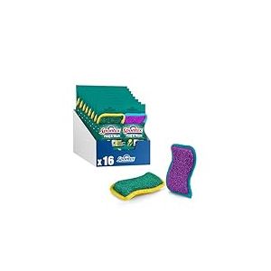 Spontex Flex & Wash &eacute;ponges lavables en Machine et Lave-Vaisselle/&eacute;ponges en Microfibre pour Une Double Utilisation : Vaisselle et Surfaces / 8 x 2 Paquets (16 au Total)