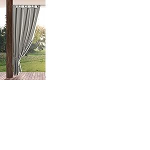 Eurofirany Garden Rideau Ext&eacute;rieur avec Onglet en Haut - 1 pc. Rideau Imperm&eacute;able, Coupe-Vent, Fermeture Velcro, Rideau pour Pergola, Gazebo, Terrasse, Pavillon, 155x200 cm, Gris Clair