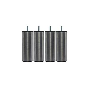 MARGOT 3700527822006 Pacific Cylindre Samoa Lot de 4 Pieds de lit Inox Hauteur 20 cm