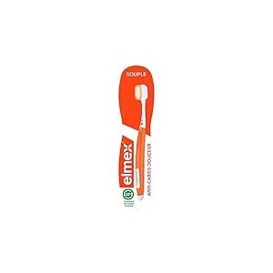 ELMEX - Brosse a Dents Anti-Caries Douceur - Manche Avec 25 % de Plastique Recycle - Souple - Nettoyage de la dentition en douceur et en profondeur