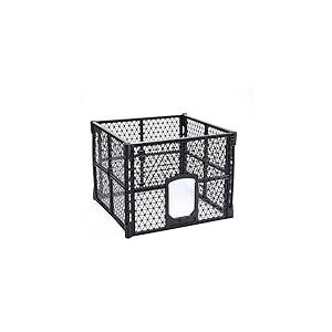 Lanco - Cage en Plastique à 4 Panneaux avec Porte. Assemblage et Transfert faciles. Résistant. pour intérieurs et extérieurs. Dimensions : 4 Panneaux de 90 x 90 x 67 cm.