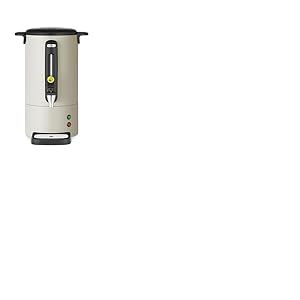 HENDI Percolateur à café 7L UNIQ, cafetière à percolation avec paroi simple et robinet anti-gouttes, filtre intégré, 230V, 50/60Hz, 1050W, 307x330x(H) 450mm, blanc cassé, Inox, PP
