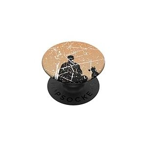 Zen Peace Monk and Dog of Mindful Living PopSockets PopGrip Adh&eacute;sif