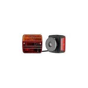 XL Perform Tools 553934 2 Feux de Remorque 4 Fonctions, Fixation Magnétique, Faisceau 4,5 m, Rouge Orange