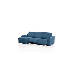 FAVERTI Housse de canapé d'angle Courte Gauche (Vue de Face) Deux Pieds | Modèle NOVELE | Housse de Chaise de Relaxation Super réglable Bleu Ciel | Protecteur de qualité Tissu Jacquard Toucher Coton