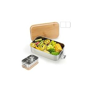 VINATO Lunch Box Inox 1000ml, Bo&icirc;te Repas Herm&eacute;tique avec Compartiment, Boite Alimentaire Inox pour Bureau, &Eacute;cole et Voyage, Lunch Box Anti-Fuite et L&eacute;ger