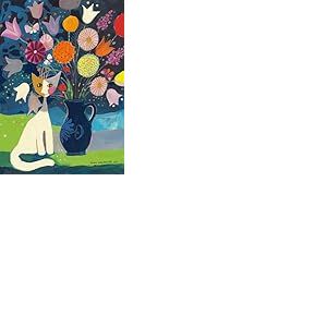 Schmidt Spiele 58656 Puzzle Chat Blanc Rosina Wachtmeister 1000 pi&egrave;ces en Carton d'herbe