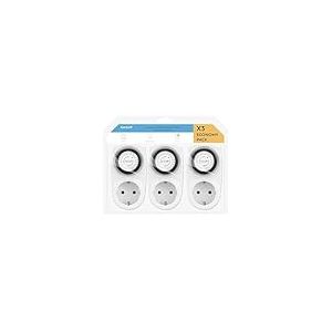 Minuterie analogique de 24 Heures pour 1 Prise avec Interrupteur, Lot de 3 unités, idéal pour Programmer des appareils électriques en intérieur.
