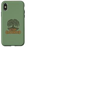 Stay Grounded Saule pleureur avec Citation de la Nature Coque pour iPhone X/XS