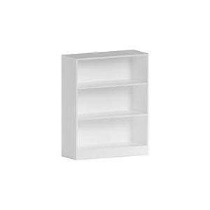 Vida Designs Cambridge Bibliothèque Basse à 3 étagère, Bois Blanc, Meuble pour Bureau, Salle de séjour et Chambre