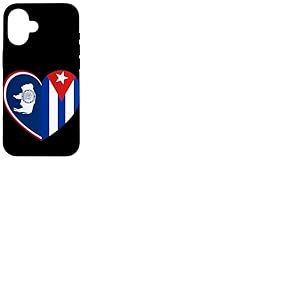 Wyoming and Cuba Flags: Heart Shaped Unity Coque pour iPhone 16
