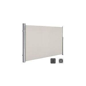 SONGMICS Store Latéral Aluminium, Rétractable, 160 x 300 cm, Brise-vue, Protection Solaire, Opaque, Brise-vent, pour Balcon, Terrasse, Jardin, Beige GSA160E