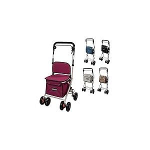 Mobiclinic®, Déambulateur Pliant, Chariot de Courses avec Siège, 21L, Coliseo, Marque europénne, Levier Unique, Acier, Rembourré, Système Freinage, Sac à Provisions