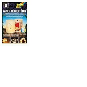 folia 11902 Lot de 5 lanternes en papier ignifugé Motif cœurs 19 x 11,5 x 7 cm