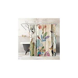 Americanflat Rideau de Douche 180x188 cm - Rideau Douche 100% Polyester - Rideau Salle de Bain R&eacute;sistant &agrave; l'Eau avec &OElig;illets en M&eacute;tal et 12 Crochets Plastiques Durables - Bleu, Violet et Rose