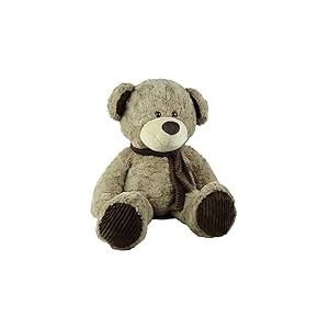 DODO D'AMOUR - Ours en Peluche À Poil Long - Animaux - 192819A - Marron - Doudou - Jouet pour Enfant - Cadeau - 92 cm x 50 cm - À Partir de 6 Mois