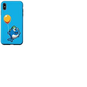 Un Poisson Mignon Vole avec Un Ballon. Poisson Volant Coque pour iPhone XS Max