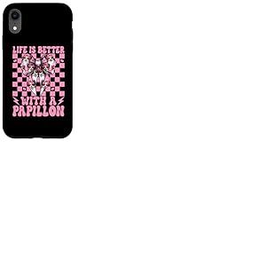 Life is Better with A Papillon N&oelig;ud Coquette Rose Coque pour iPhone XR